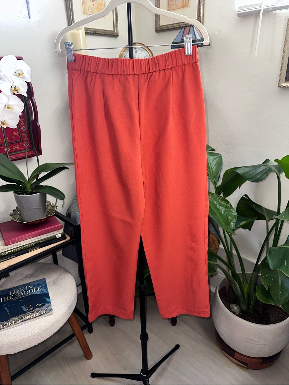 Glamaker Women's Orange Shawl Collar Blazer - Picture 3 of 9